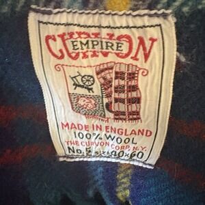 Vintage Curvon Tartan Wool Blanket Red‎ Blue Throw 40 X 60 No 5 Made In England